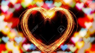 Valentines Day -  Hard Shape sparkler firework  alphabet with bokeh light